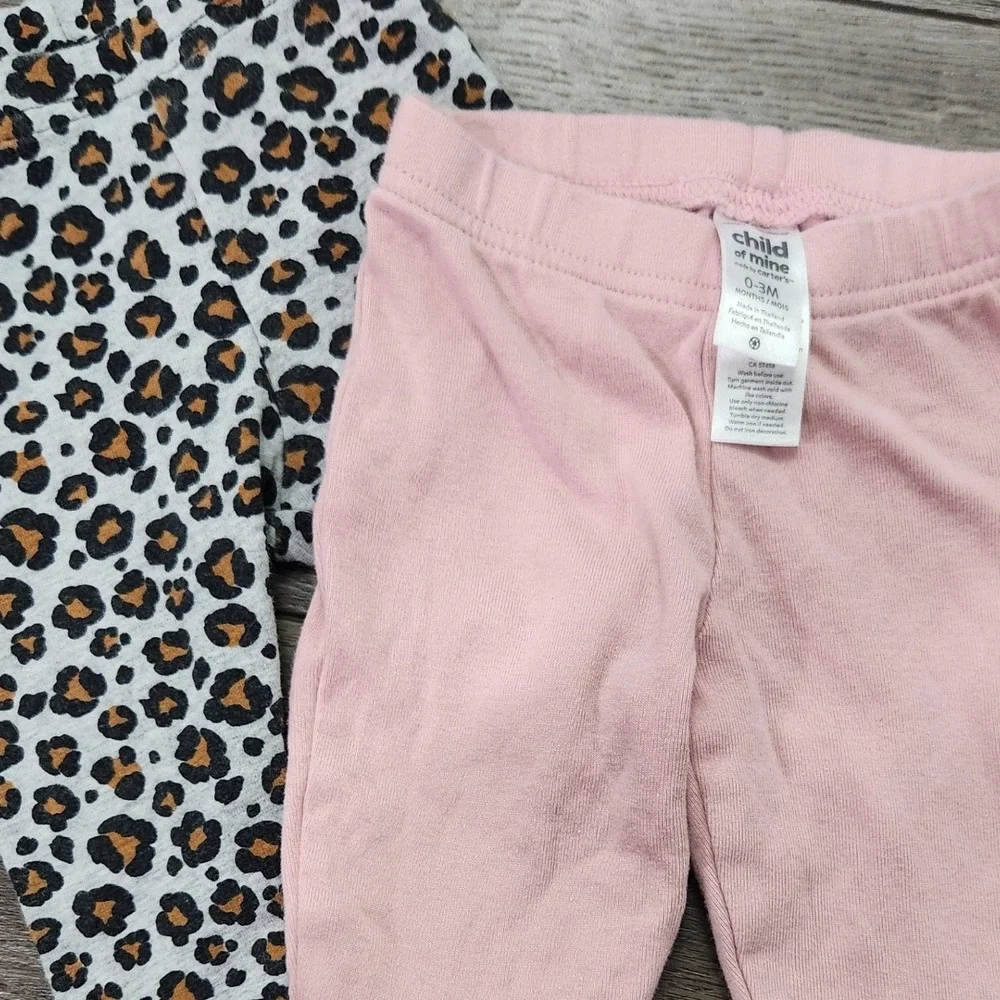 0-3 Month baby girl bundle lot of 7‎ piece leggings